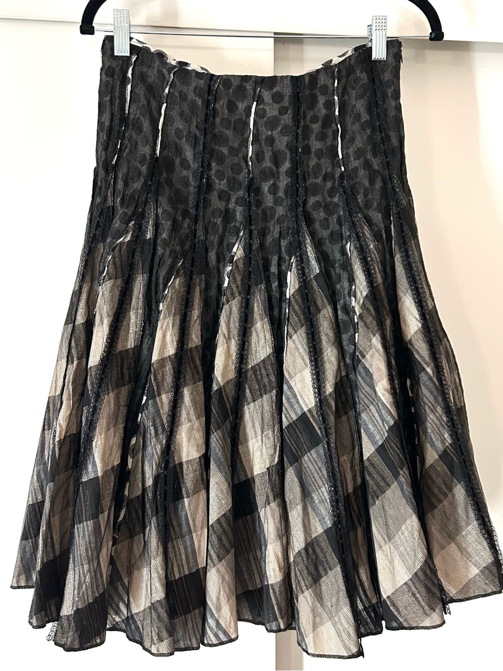 Hazel Black and White Plaid /Swing Pleated Circle Skirt - Picture 10 of 13